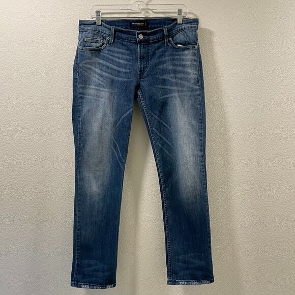 LEVI'S "524 too superlow" Jeans Washed & Distressed Denim Low Rise Straight - 10 - Picture 1 of 8
